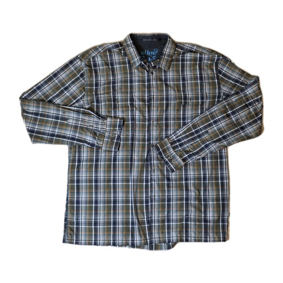 Kuhl Other - KUHL Men's XXL Long Sleeve Button Down Green Blue Plaid Hiking Outdoor